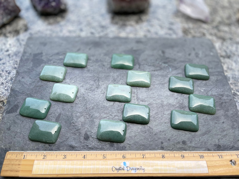 Polished & Carved Rounded Rectangular Green Aventurine Cabochons FB2370
