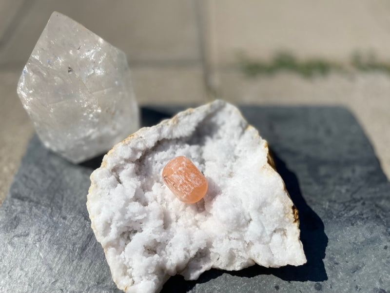 Tumbled Orange Selenite, Jumbo - Spirit Guides, Cleanses & Charges other Crystals - Angelic Realm