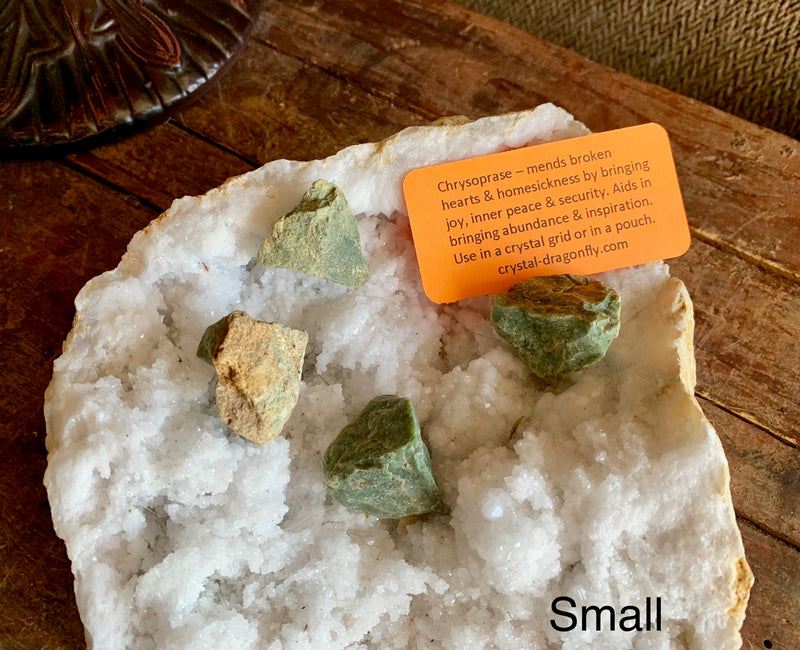 Chrysoprase Rough from Madagascar - Great Centerpiece for Crystal Grid - Joy, Mends Broken Heart