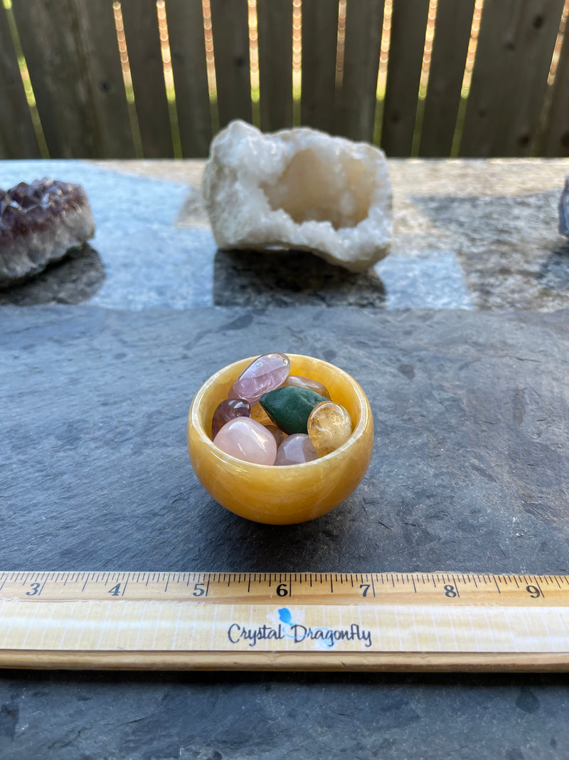 Gemstone Bowls, Thick Orange Calcite or Small Tiger Eye FB2691