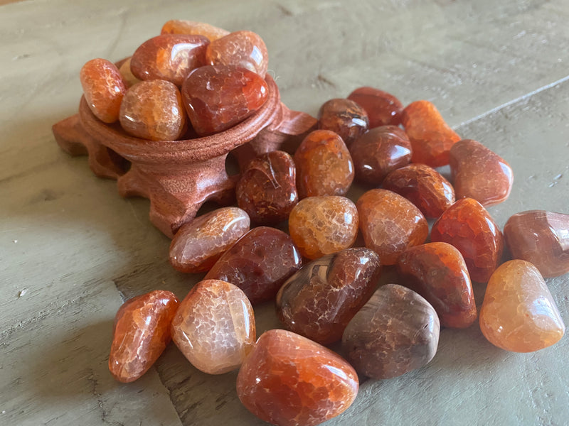 Tumbled Fire Agate - Grounding, Calming & Protection