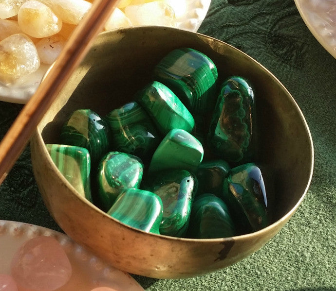 Tumbled Large Malachite - Draws out Pain, Intuition, Love & Activates all Chakras